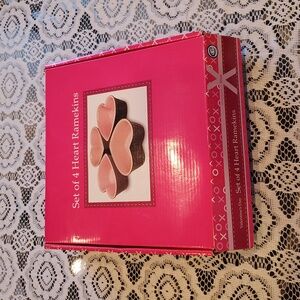 4 Heart Shaped Ramekins